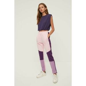 Trendyol Pink Color Block Basic Jogger Knitted Sweatpants