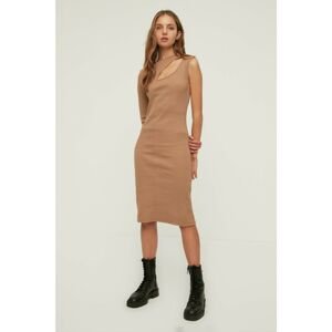 Trendyol Mink Cut Out Detailed Knitted Dress