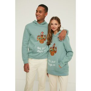 Trendyol Green Unisex Knitted Sweatshirt Christmas Themed