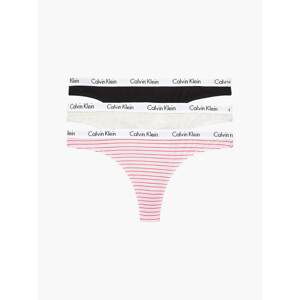 3PACK Women's Thong Calvin Klein Multicolor (QD3587E-W5A)