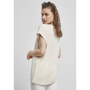 Women's modal t-shirt with extended shoulder whitesand