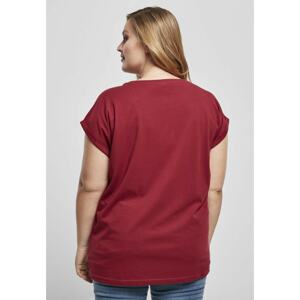 Ladies Organic Extended Shoulder Tee Burgundy