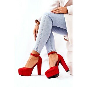 Pumps On Heel Suede Red Netel