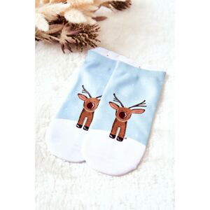 Feet Socks Reindeer Green and White