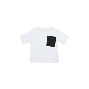 Trendyol White Pocket Detailed Boy Knitted T-Shirt