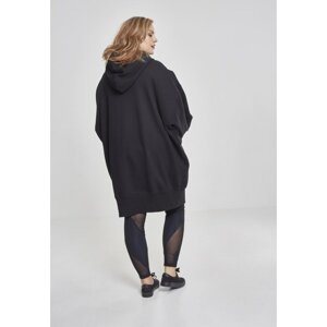 Women's long oversize hooded jacket black