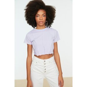 Trendyol Lilac Tie Crop Knitted Blouse