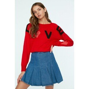 Trendyol Red Jacquard Knitwear Sweater