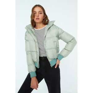 Trendyol Mint Hoodie Print Detailed Inflatable Coat