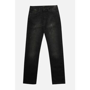 Trendyol Anthracite Men's Slim Fit Rake Destroyed Jeans