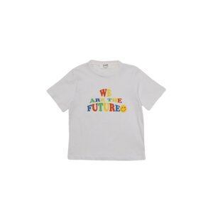 Trendyol White Printed Boy Knitted T-Shirt