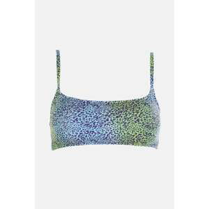 Trendyol Green Leopard Print Bandeau Bikini Top