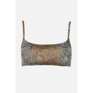 Trendyol Brown Leopard Print Bikini Top