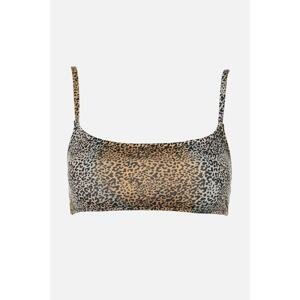 Trendyol hnedá leopardia potlač bikiny top