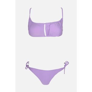 Trendyol Lilac Tie Bikini Set