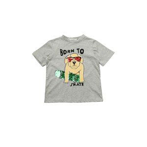 Trendyol Gray Sequin Embroidered Boy Knitted T-Shirt