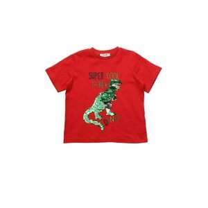 Trendyol Red Sequin Embroidered Girl Knitted T-Shirt