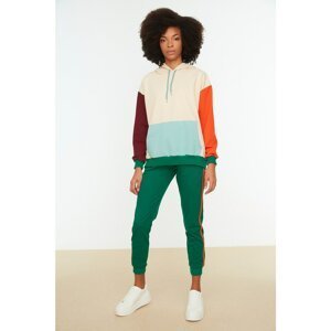 Trendyol Green Color Block Basic Thin Knitted Sweatpants