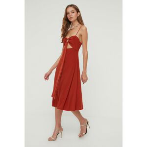 Trendyol Cinnamon Accessory Detailed Knitted Dress