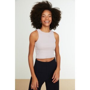 Trendyol Lilac Corded Super Crop Knitted Singlet