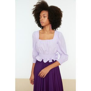 Trendyol Lilac Square Collar Gippie Woven Blouse