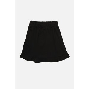 Trendyol Black Frilled Slim Mini Knitted Skirt