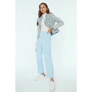 Trendyol Blue Elastic Waist Rib Detailed Trousers