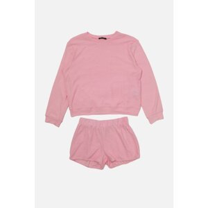 Trendyol Pink Towel Knitted Bottom-Top Set