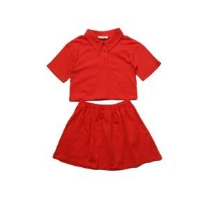 Trendyol Coral Polo Collar Girl Knitted Top-Upper Suit
