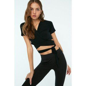 Trendyol Black Tie Detailed Knitted Blouse