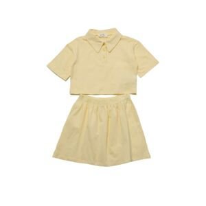 Trendyol Yellow Polo Collar Girl Knitted Top-Upper Suit