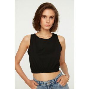 Trendyol Black Pleated Knitted Singlet