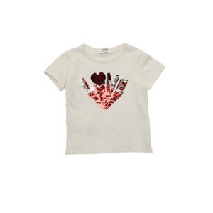 Trendyol Ecru Sequin Embroidered Girl Knitted T-Shirt