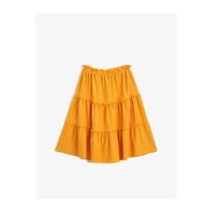 Koton Girl Mustard Midi Boy Skirt