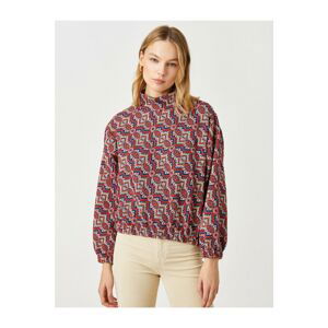 Koton Geometric Patterned Sweater Waist Elastic