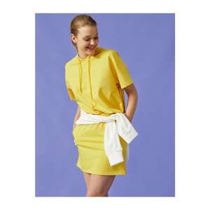 Koton Women's Mini Skirt Waist Elastic Pocket Cotton