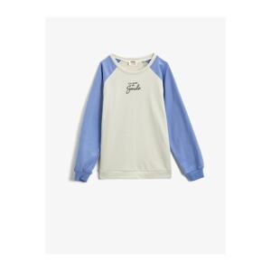 Koton Slogan Printed Sweatshirt Cotton