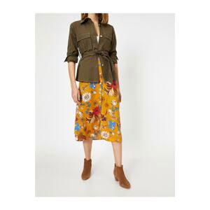 Koton Women's Yellow Patterned Skirt