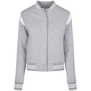 Women's Organic College Sweat Jacket Sweatshirt Grey/White