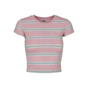 Women's Stripe Cropped T-Shirt Girls' Pink/Ocean Blue