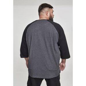 Contrasting 3/4 sleeve raglan t-shirt cha/blk