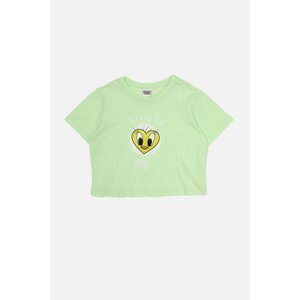 Trendyol Mint Tweety Licensed Printed Crop Knitted T-Shirt