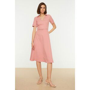 Trendyol Dried Rose Belted Dress