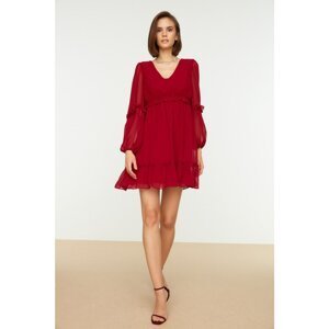 Trendyol Claret Red Frilly Dress
