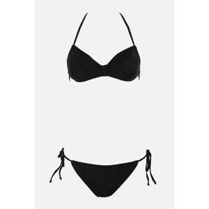 Trendyol Black Tie Detailed Bikini Set