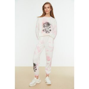 Trendyol Tie-Dyeing Pink Tie-Dye Printed Knitted Thin Sweatpants