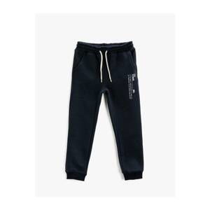 Koton Slogan Printed Sweatpants Jogger Tie Waist