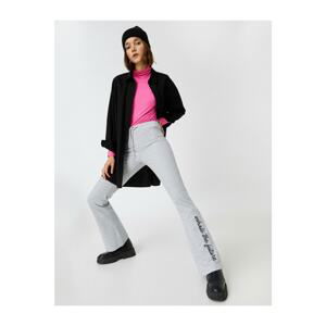 Koton Wide Leg Slogan Printed Sweatpants