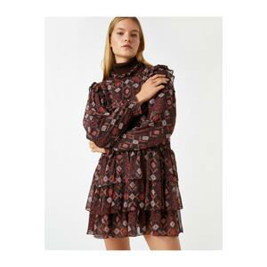 Koton Ethnic Patterned Frilly Mini Dress