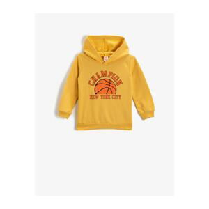 Koton Basketball Printed Hoodie Sweatshirt Cotton